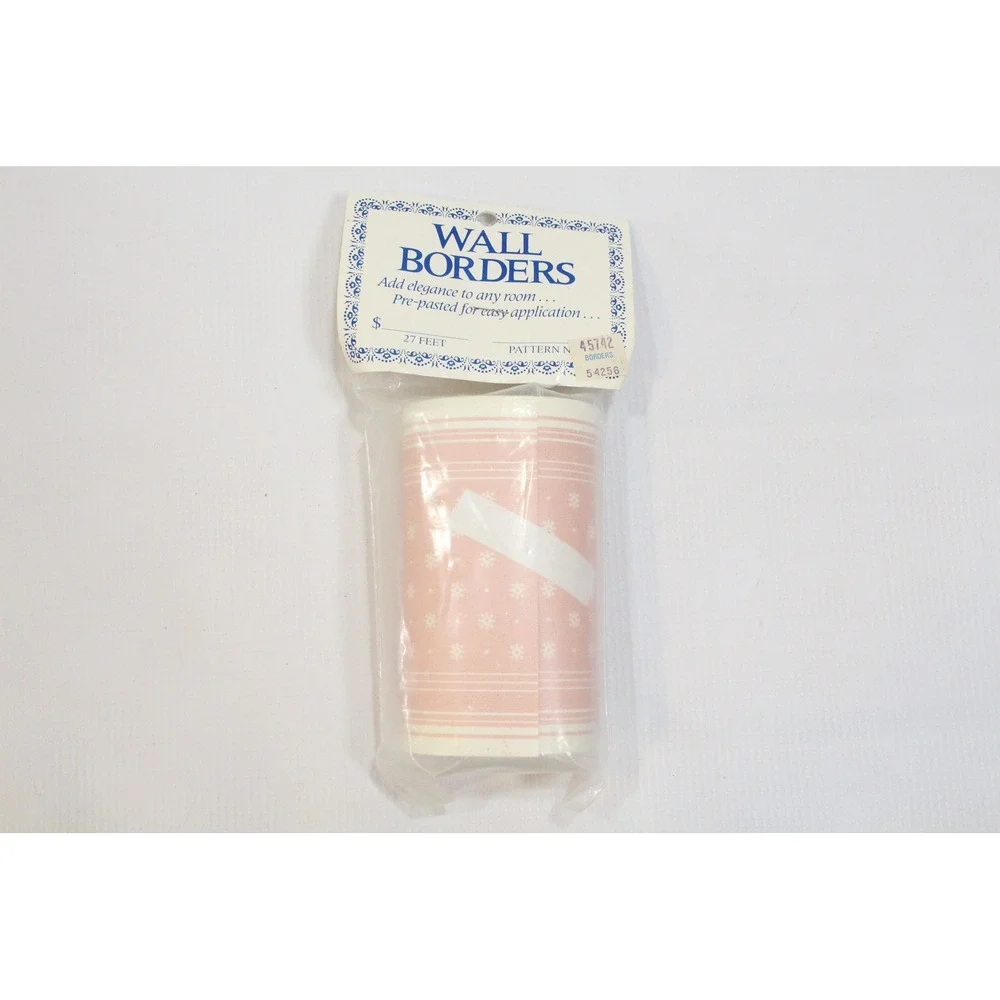 Vintage Pink Snowflake Wall Border Pre-Pasted 27 Ft National Gypsum 45742 54256